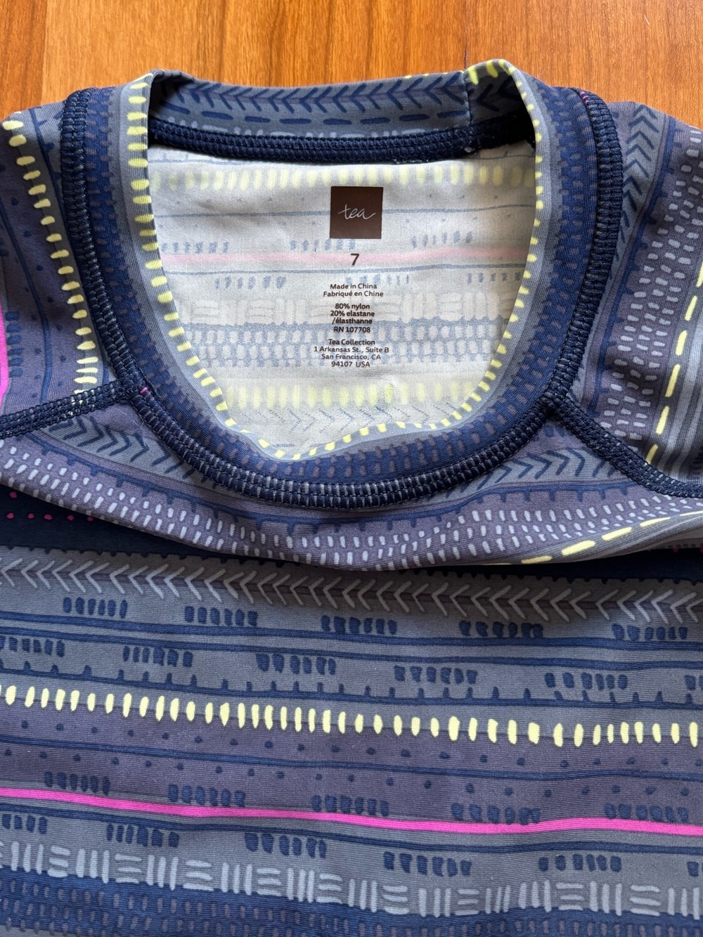 Tea Collection Navy Stripe & Pattern Kids Rashguard - Picture 2 of 4